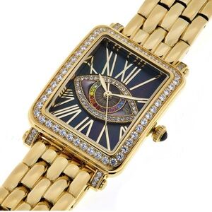 Gold Women's Watch with Eye Design